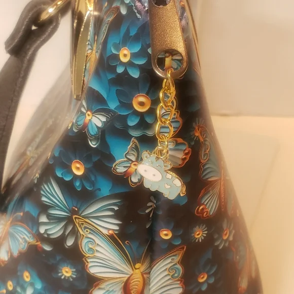 Colorful Butterfly Print Handbag - Picture 8 of 13